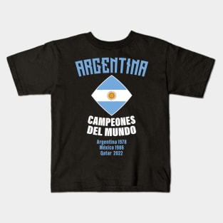 Argentina Campeones del Mundo 2022 Kids T-Shirt